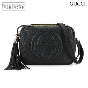 未使用 展示品 グッチ GUCCI ソーホー ショルダー バッグ レザー ブラック 722319 ゴールド 金具 SOHO Shoulder Bag 90316037