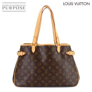 新品同様 ルイ ヴィトン LOUIS VUITTON モノグラム バティニョール オリゾンタル トート バッグ ブラウン M51154 ゴールド 金具 90316097