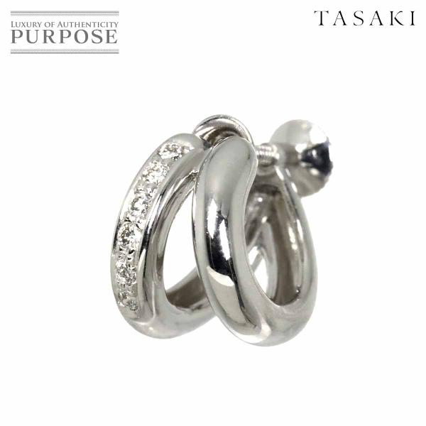 タサキ TASAKI ダイヤ 0.10ct イヤリング K18 WG ホワイトゴールド 750 パー...