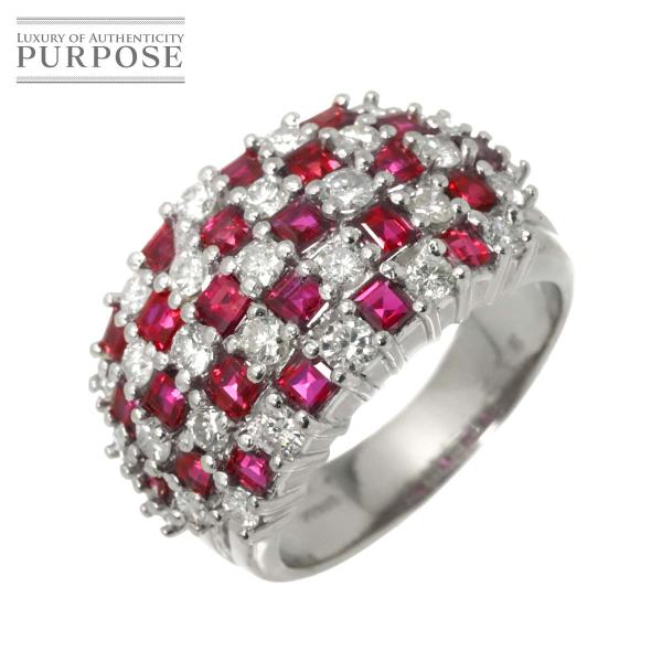 リング 12.5号 ルビー 2.32ct ダイヤ 1.81ct Pt プラチナ 指輪 Ruby Ri...