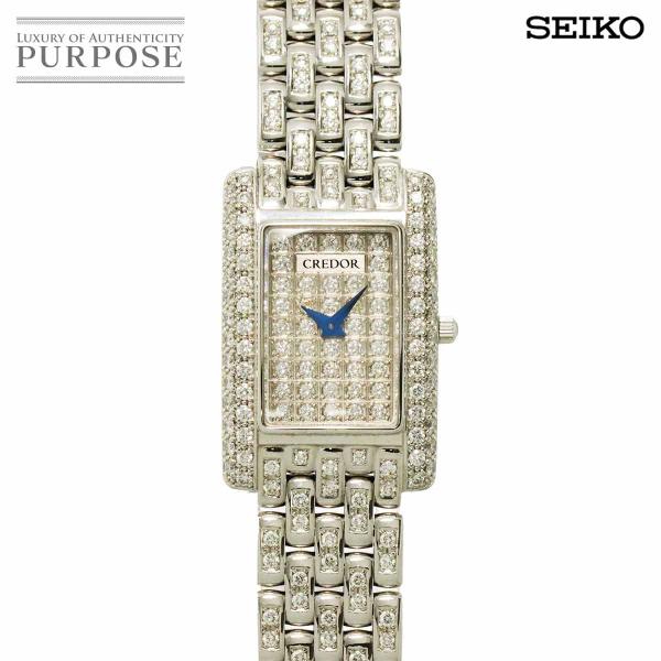 セイコー SEIKO クレドール レディース 腕時計 5A70-0AH0 純正 ダイヤ K18WG ...