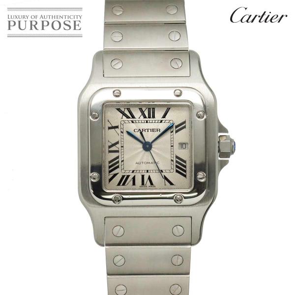 カルティエ Cartier サントスガルベLM W20055D6 メンズ 腕時計 デイト シルバー ...