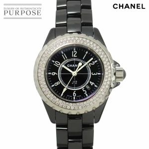 シャネル CHANEL J12 33mm H0949 純正ダイヤベゼル レディース 腕時計 ブラック セラミック デイト クォーツ ウォッチ 90318359