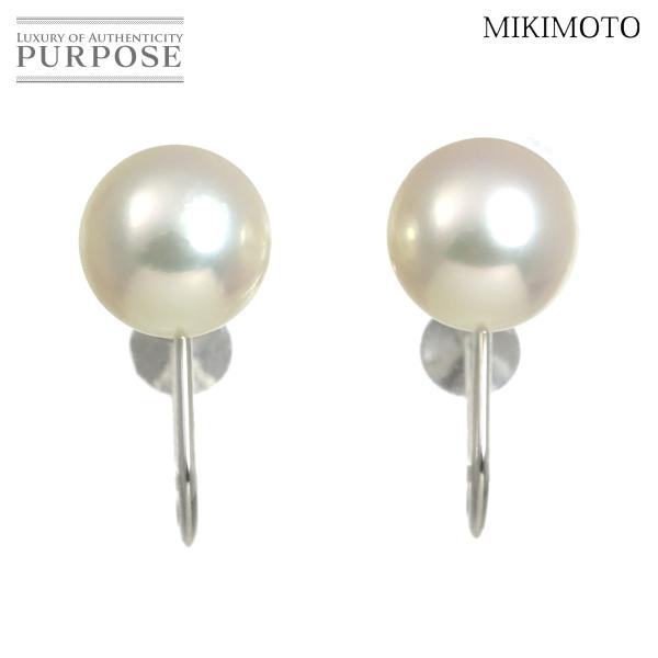 ミキモト MIKIMOTO アコヤ真珠 7.7mm イヤリング K18 WG ホワイトゴールド 75...