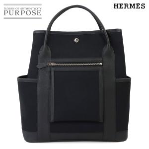 未使用 展示品 エルメス HERMES ガーデンパーティ ポケット ヴェルティカル トート バッグ トワルミリタリー ネゴンダ ブラック 90318890