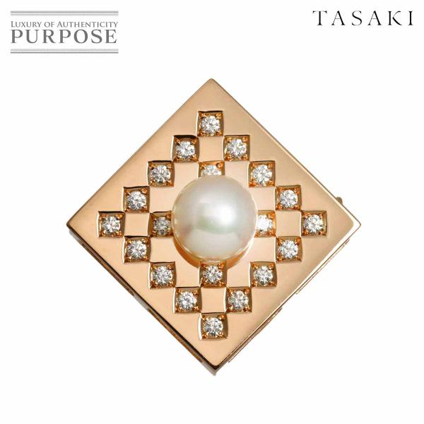 タサキ TASAKI アコヤ真珠 7.5mm ダイヤ 0.33ct ブローチ 兼 ペンダント トップ...