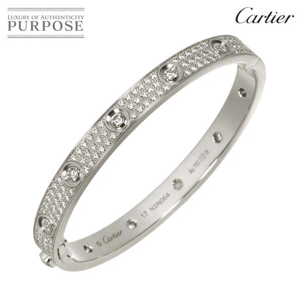 カルティエ Cartier ラブ ブレス クラシック #17 フル パヴェ ダイヤ K18 WG 7...