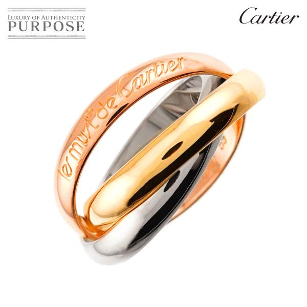 カルティエ Cartier トリニティ MM #55 リング K18 YG WG PG 3連 スリー...