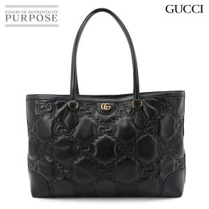 新品同様 グッチ GUCCI GGマトラッセ ミディアム トート バッグ レザー ブラック 631685 GG Matelasse Medium Tote Bag 90322269