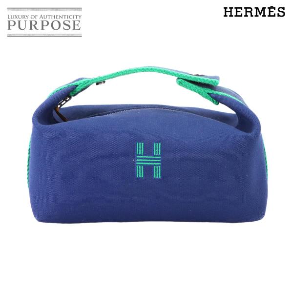 新品同様 エルメス HERMES ブリッド ア ブラック PM ハンド バッグ トワルアッシュ ブル...