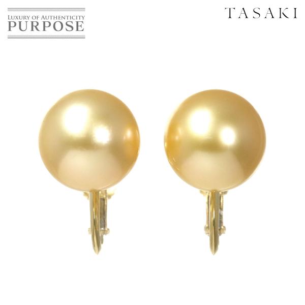 タサキ TASAKI 白蝶真珠 11.5mm イヤリング K18 YG イエローゴールド 750 パ...