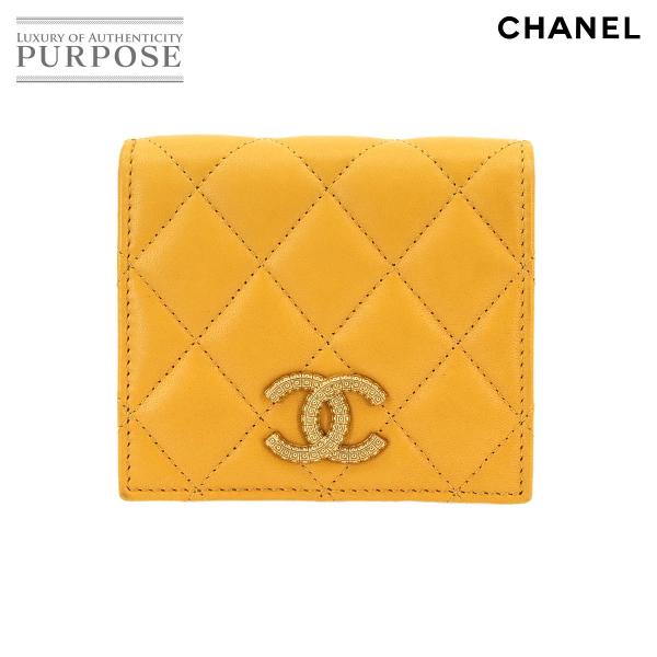 美品 シャネル CHANEL マトラッセ スモール ウォレット 二つ折り 財布 ラムスキン マスター...