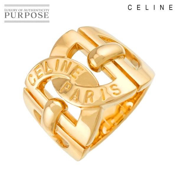 セリーヌ CELINE ロゴ 13号 リング K18 YG イエローゴールド 750 指輪 Logo...