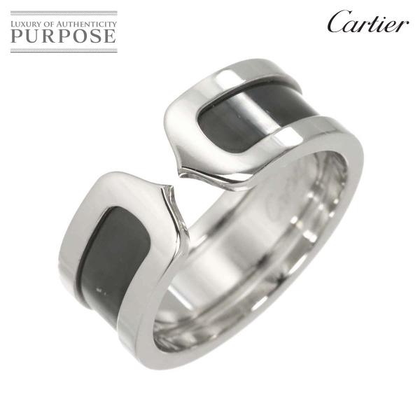 カルティエ Cartier C2 #58 リング ブラックラッカー K18 WG ホワイトゴールド ...