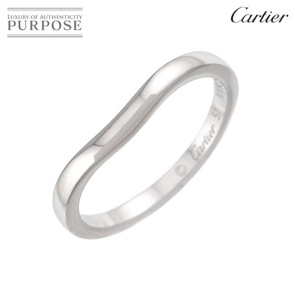 カルティエ Cartier バレリーナ カーブ #51 リング 幅2mm Pt プラチナ 指輪 Ri...