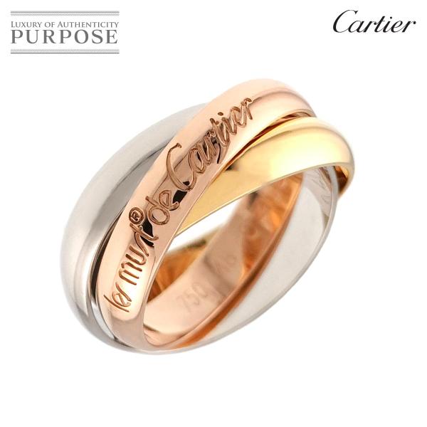 カルティエ Cartier トリニティ ミディアム MM #48 K18 YG WG PG 3連 7...