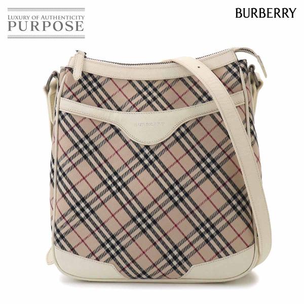 美品 バーバリー BURBERRY ノバチェック ショルダー バッグ キャンバス レザー ベージュ ...