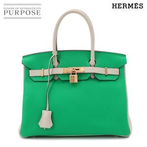 未使用 展示品 バーキン30 パーソナル SPO エルメス HERMES トゴ ミント グリスパール ハンド バッグ B刻印 ゴールド 金具 Birkin 90326974