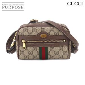 新品同様 グッチ GUCCI オフィディア ショルダー バッグ GGスプリームキャンバス レザー ブラウン ベージュ 517350 90326994