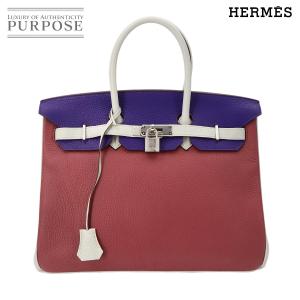 未使用 展示品 エルメス HERMES バーキン35 パーソナル SPO トゴ ローズウッド アイリス パールグレー ハンド バッグ □O刻印 90327003