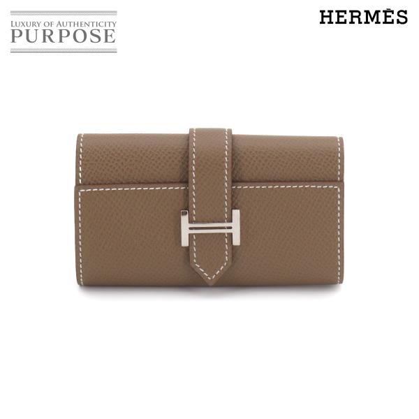 未使用 展示品 エルメス HERMES ベアン キーケース 4連 エプソン エトゥープ □R刻印 シ...