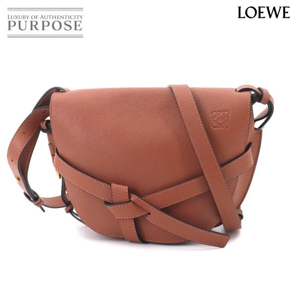 未使用 展示品 ロエベ LOEWE ゲートバッグ スモール ショルダー バッグ レザー タン ブラウ...