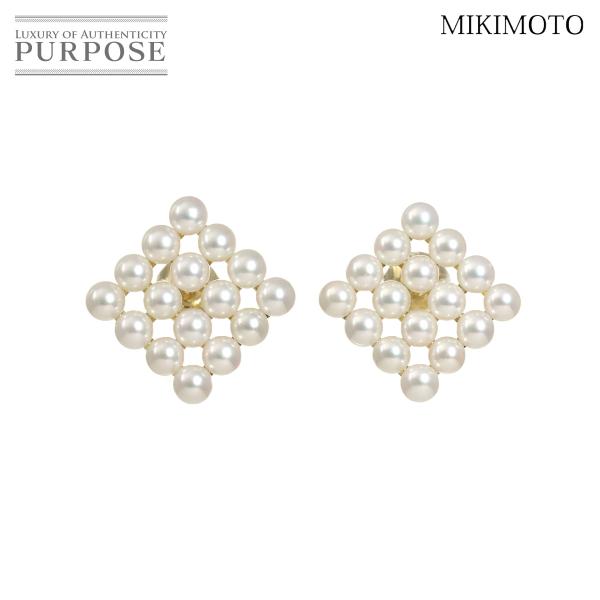 ミキモト MIKIMOTO アコヤ真珠 3.6mm イヤリング K18 YG イエローゴールド 75...