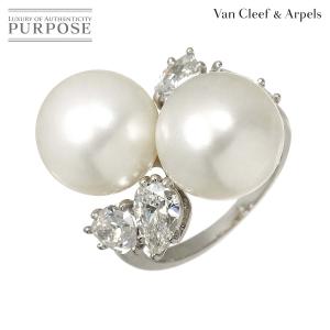 ヴァンクリーフ & アーペル Van Cleef & Arpels 白蝶真珠 11.8mm ダイヤ リング #52 Pt プラチナ 指輪 Diamond Ring 90328366