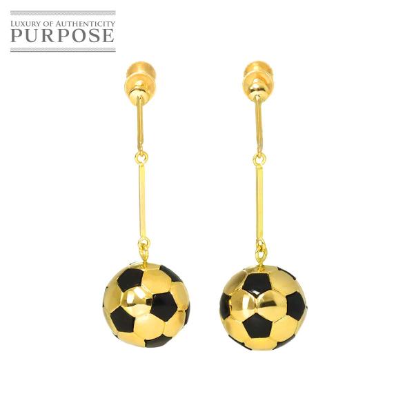 オニキス K18 YG イヤリング イエローゴールド 750 Onyx Earrings Clip-...