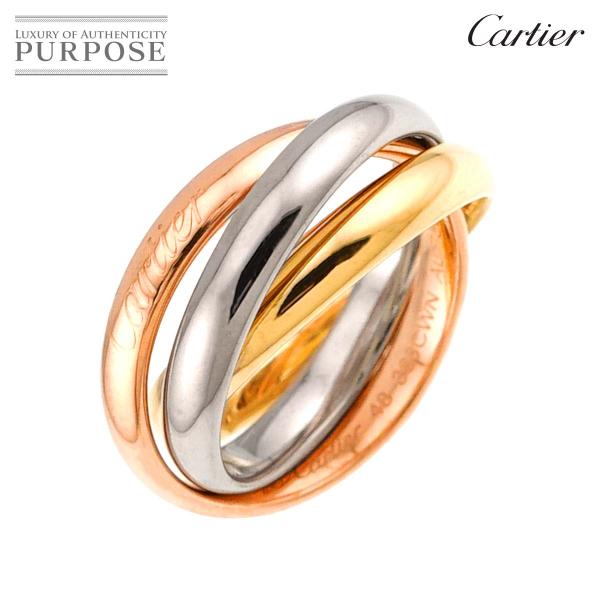 カルティエ Cartier トリニティ ミディアム MM #48 K18 YG WG PG 3連 7...