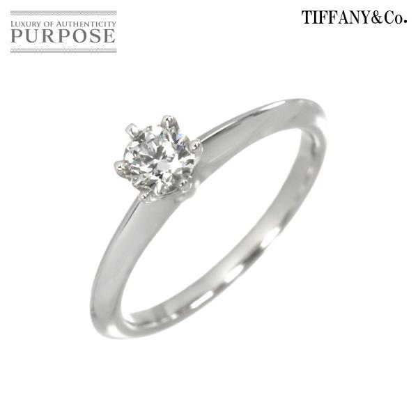 ティファニー TIFFANY&amp;Co. ソリティア 9号 リング ダイヤ 0.23ct Pt プラチナ...