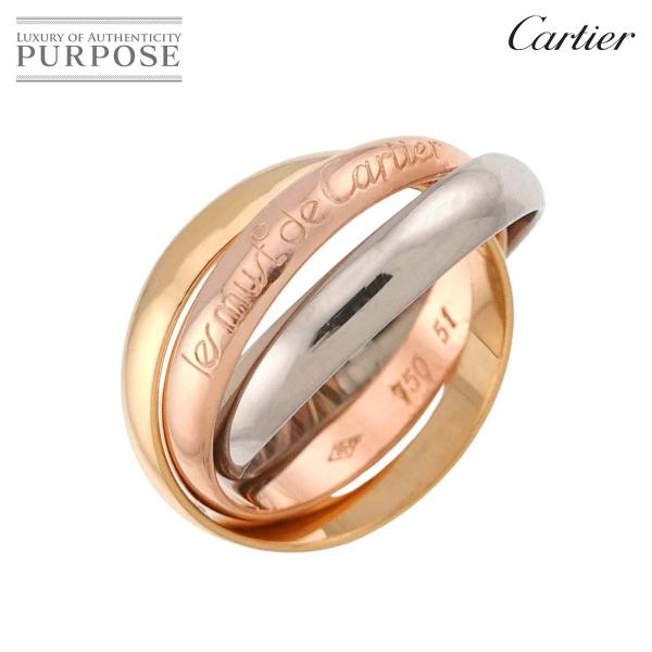 カルティエ Cartier トリニティ ミディアム MM #51 リング K18 YG WG PG ...
