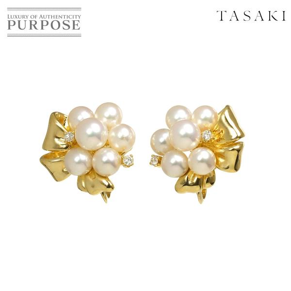 タサキ TASAKI ベビーパール 4.7-4.0mm ダイヤ 0.03/0.03ct イヤリング ...