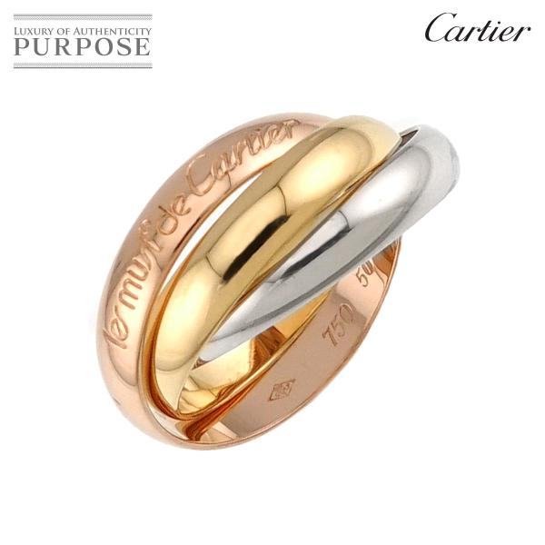 カルティエ Cartier トリニティ ミディアム MM #50 リング K18 YG WG PG ...