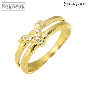イヴ サンローラン Yves Saint Laurent 17号 リング ダイヤ 0.03ct K18 YG イエローゴールド 750 イニシャル Y 指輪 Diamond Ring 90329114
