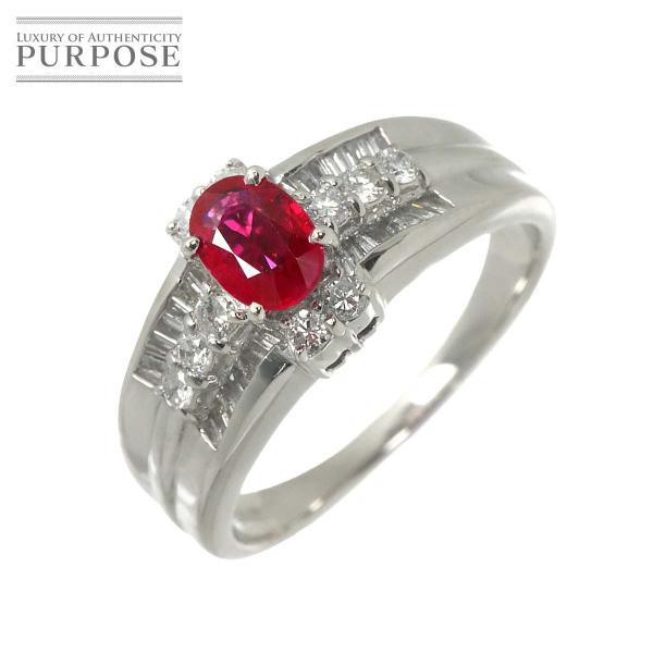 リング 15.5号 ルビー 0.62ct ダイヤ 0.53ct Pt プラチナ 指輪【ソーティング付...