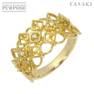 タサキ TASAKI 14号 リング ダイヤ 0.06ct K18 YG イエローゴールド 750 田崎真珠 指輪 Diamond Ring 90330255