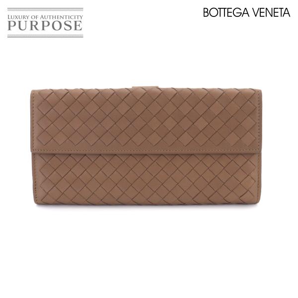 新品同様 ボッテガ ヴェネタ BOTTEGA VENETA イントレチャート Wホック 長財布 レザ...