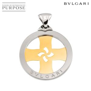 ブルガリ BVLGARI トンド クロス ペンダント トップ K18 YG ゴールド 750 SS スティール Pendant Top 90331649