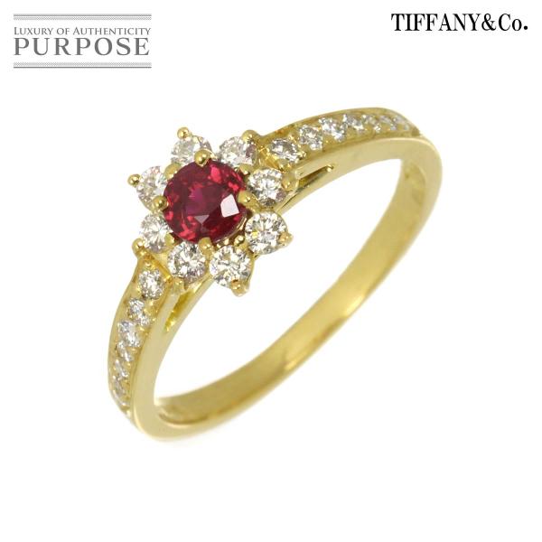 ティファニー TIFFANY&amp;Co. バターカップ 12号 リング ルビー ダイヤ K18 YG イ...