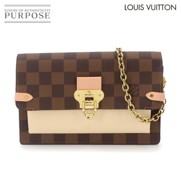 新品同様 ルイ ヴィトン LOUIS VUITTON ダミエ ポルトフォイユ ヴァヴァン チェーン ...