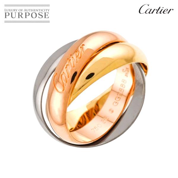 カルティエ Cartier トリニティ #58 リング K18 YG WG PG 3連 スリーゴール...