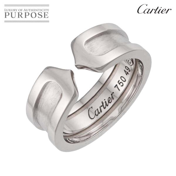 カルティエ Cartier C2 スモール SM #49 リング K18 WG ホワイトゴールド 7...