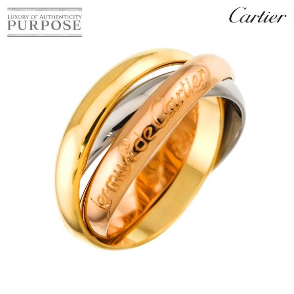 カルティエ Cartier トリニティ #53 リング MM K18 YG WG PG 3連 スリー...