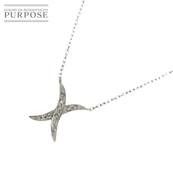 ダイヤ 0.08ct ネックレス 40cm Pt プラチナ 【鑑別書付き】 Diamond Neck...