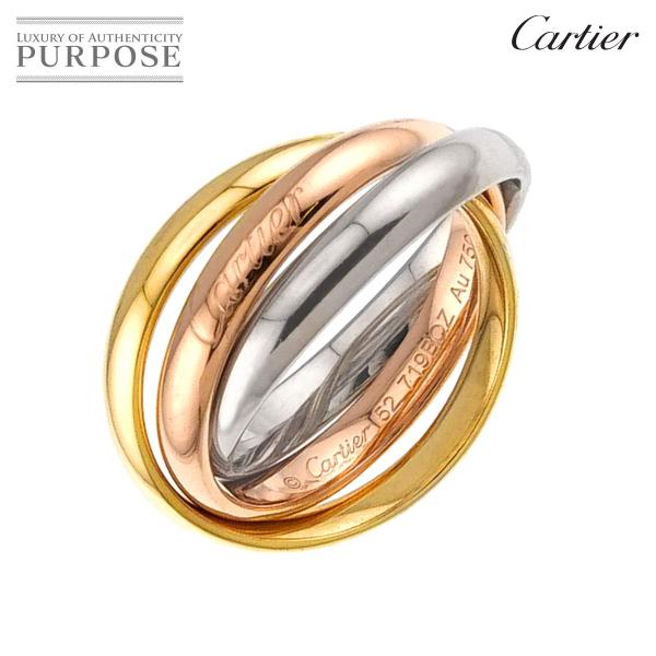 カルティエ Cartier トリニティ ミディアム MM #52 リング K18 YG WG PG ...