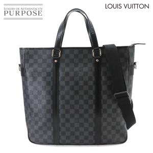 新品同様 ルイ ヴィトン LOUIS VUITTON ダミエ グラフィット タダオ 2way トート ショルダー バッグ ブラック グレー N51192 90333841