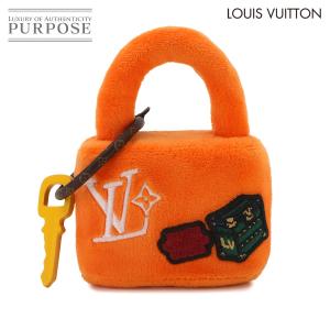 新品同様 ルイ ヴィトン LOUIS VUITTON LV ラッキー ロック バッグチャーム キーホルダー フェイクファー オレンジ M03107 90334441