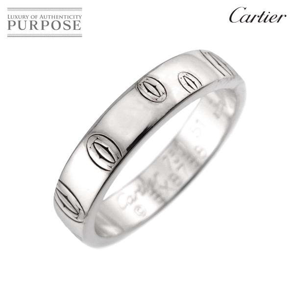 カルティエ Cartier ハッピーバースデー ロゴ SM #51 リング K18 WG ホワイトゴ...