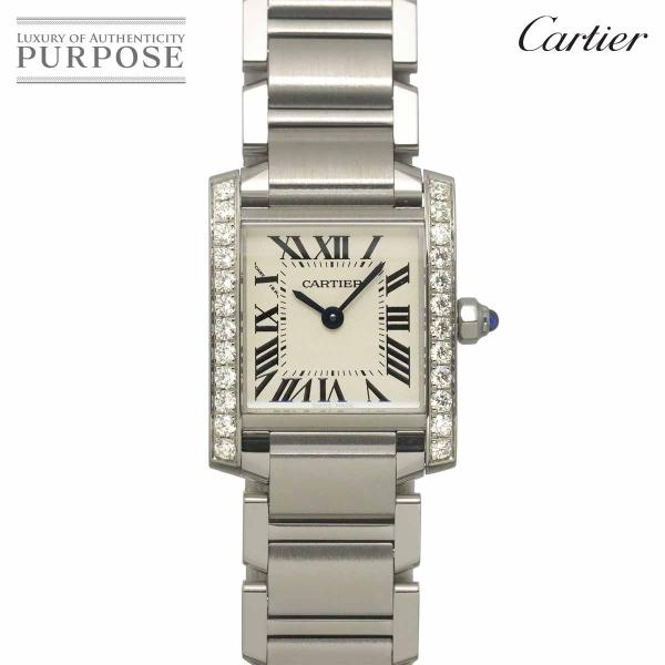 カルティエ Cartier タンクフランセーズSM W4TA0008 レディース 腕時計 ダイヤベゼ...